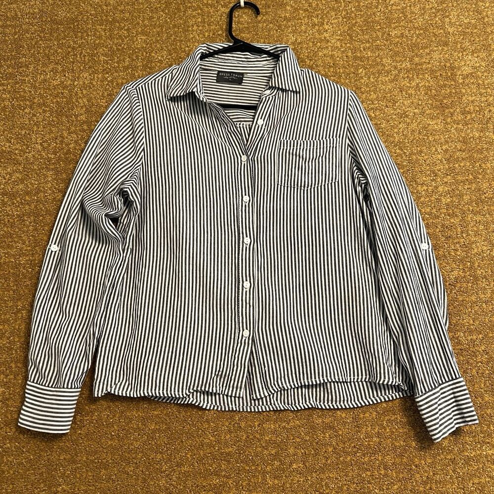 Dress Forum Aritzia Striped Button Up Shirt Women's Sz S Old Money